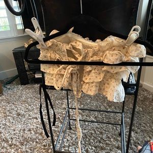 Strapless crop top with ruffles